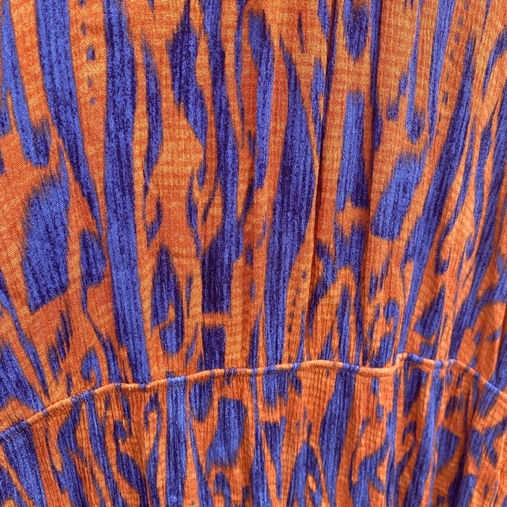 Lisa & Lucy Orange and Blue Vintage Style Maxi Dress - Picture 4 of 5